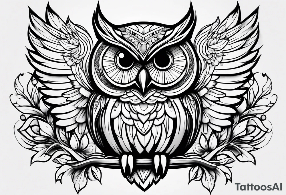 Cute owl tattoo idea