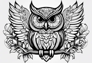 Cute owl tattoo idea