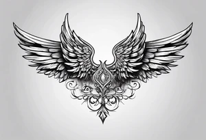 Angel wings on the chest and neck tattoo idea