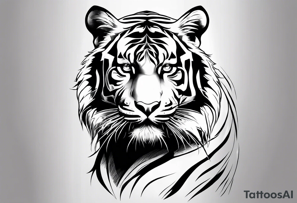 tiger standing up tattoo idea