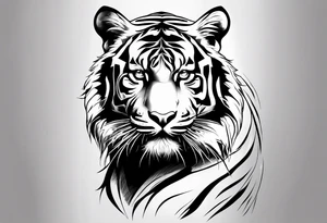 tiger standing up tattoo idea