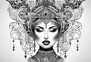geometrical pattern neck tattoo tattoo idea