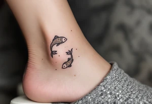This Pisces tattoo features the constellation in shimmering gold ink, blending cosmic beauty with astrological meaning. tattoo idea