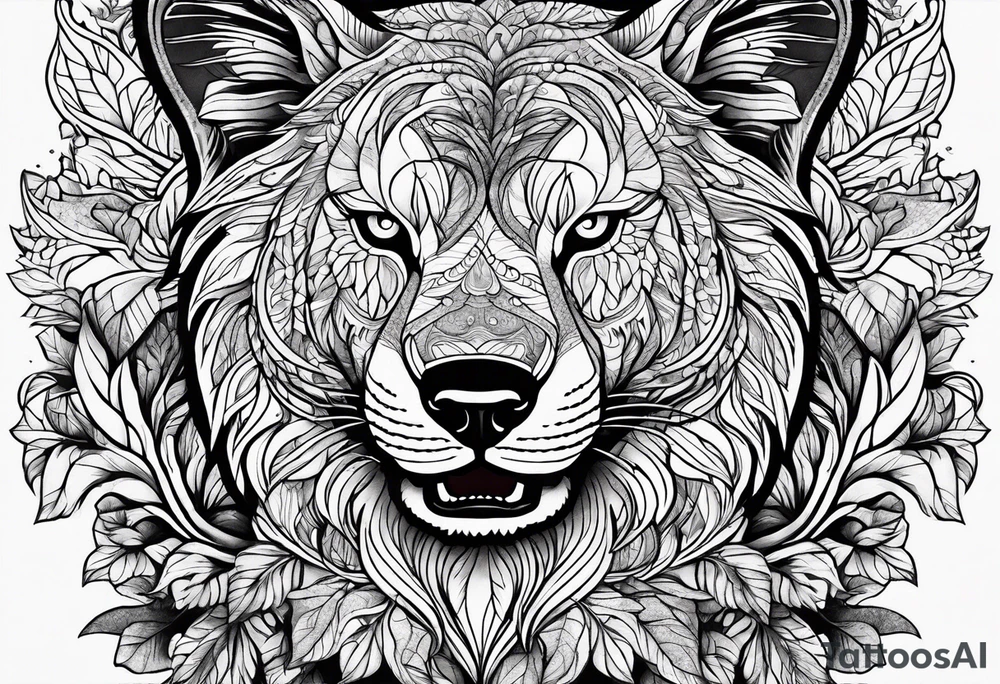 bark and foliage tattoo idea