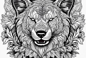 bark and foliage tattoo idea