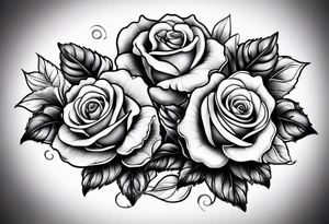 2 violets and 1 rose tattoo idea
