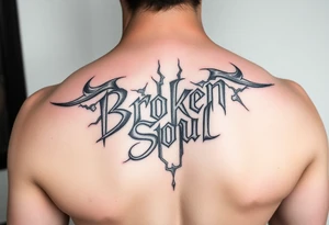 Broken Soul in calligraphy tattoo idea