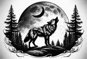 Moon
Wolf
Forest tattoo idea