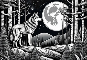 Moon
Wolf
Forest tattoo idea