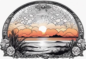 Simple line tattoo of a sunset with the inscription Memento mori
I want to put it on my knee tattoo idea
