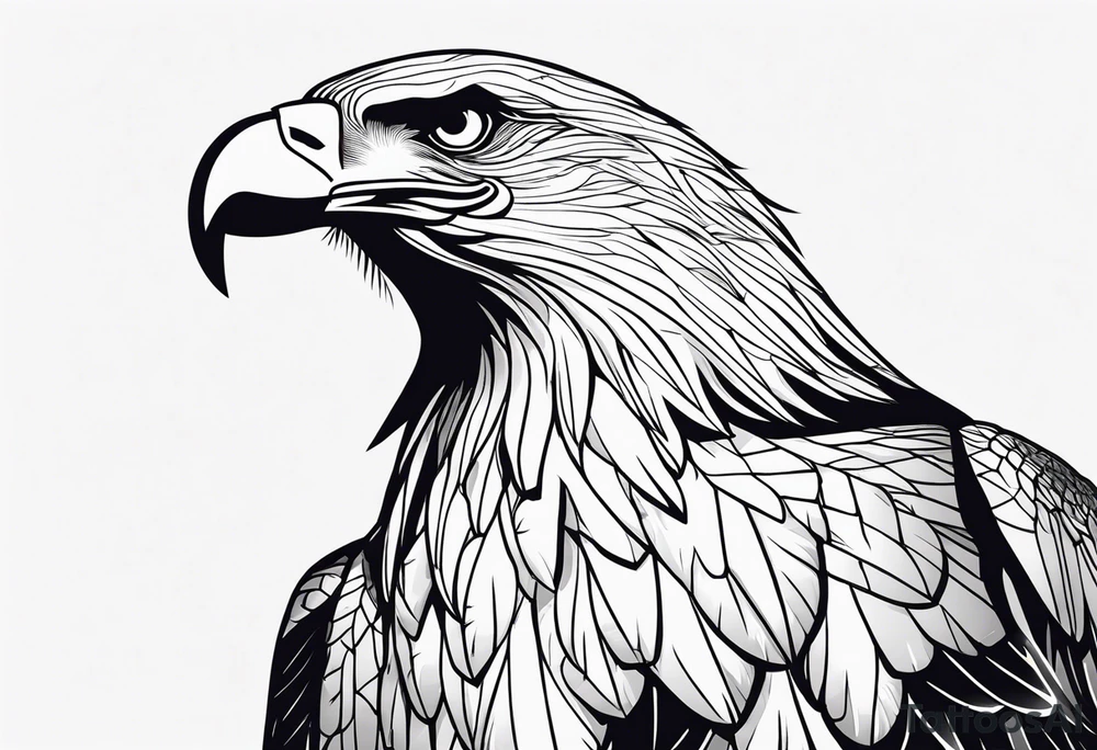 eagle full body fly vector tattoo idea