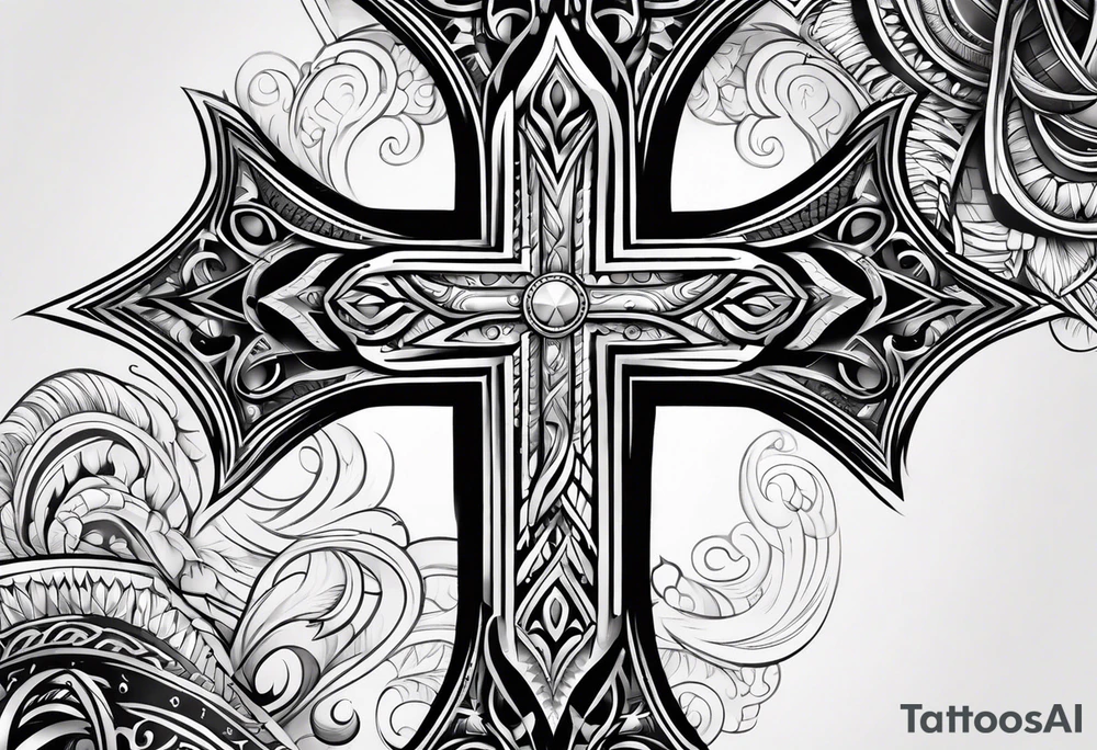 Samoan christian cross tattoo idea