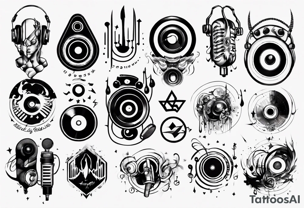 techno music sound tattoo idea