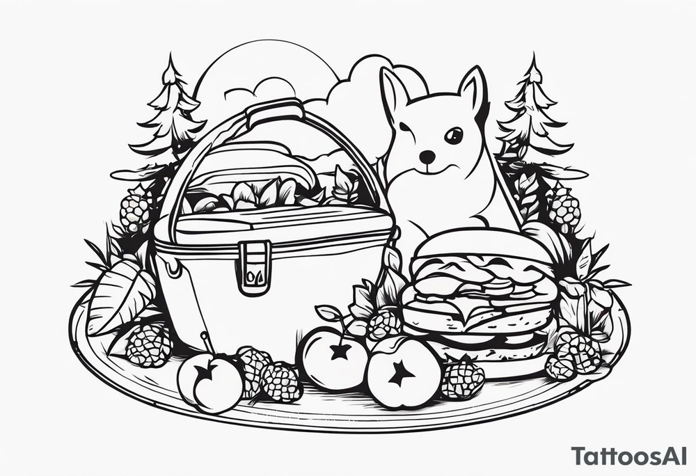 animal picnic tattoo idea