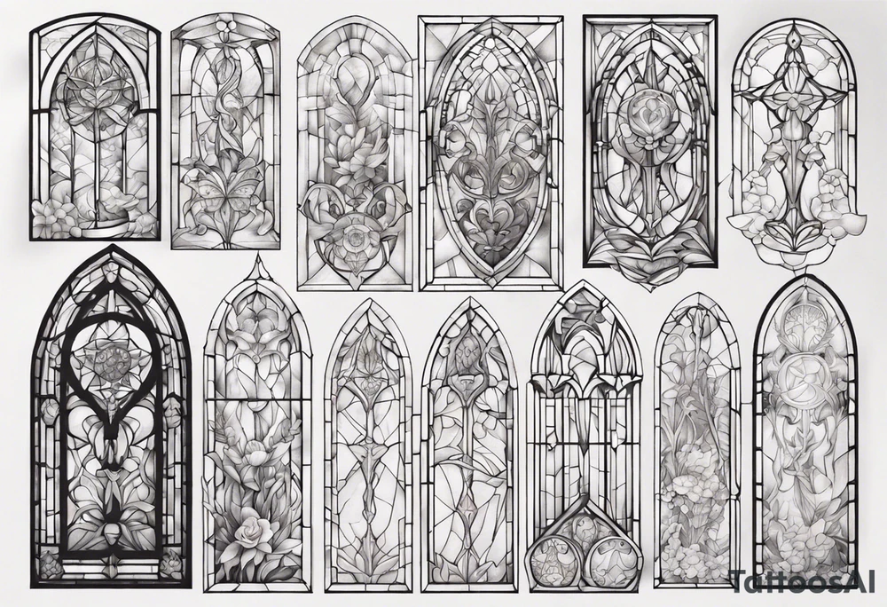 Stained glass window tattoo idea