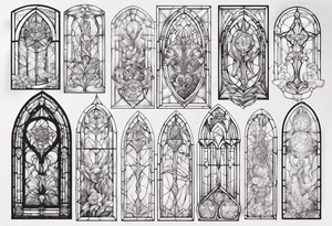 Stained glass window tattoo idea