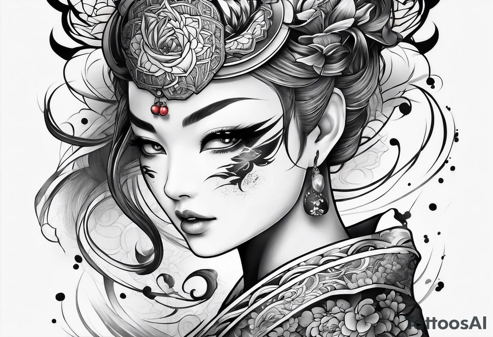 Japanese leg sleeve tattoo idea