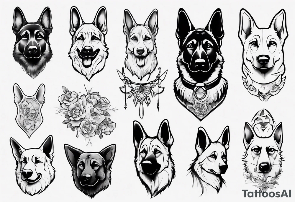 German shepherd dog tattoo idea