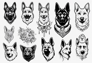 German shepherd dog tattoo idea