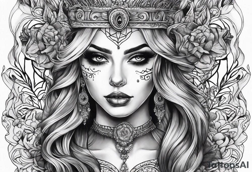 Halloween arm sleeve tattoo idea
