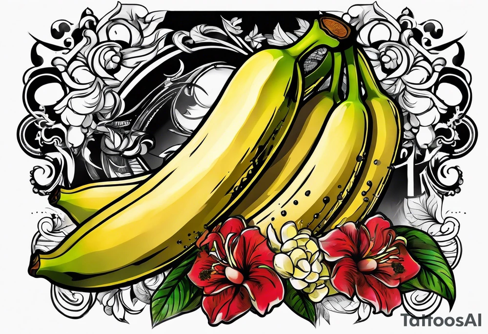 cigar banana hybrid tattoo idea