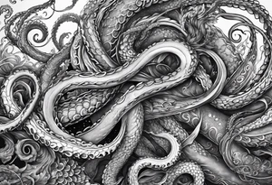 natural real entwined tentacles tattoo idea
