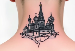 The Kremlin or St. Basil's Cathedral scene tattoo idea