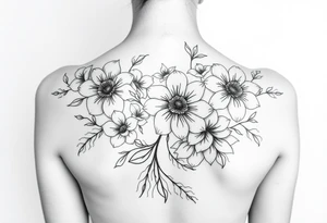Flowers on your full back woman tattoo idea