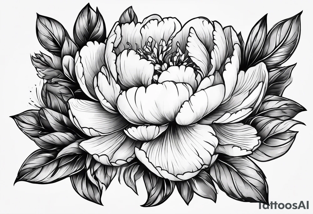 box peonies tattoo idea
