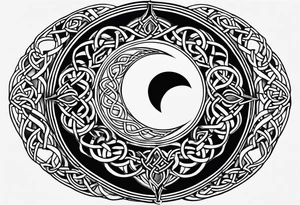 Moon, celtic symbol, hidrangia tattoo idea