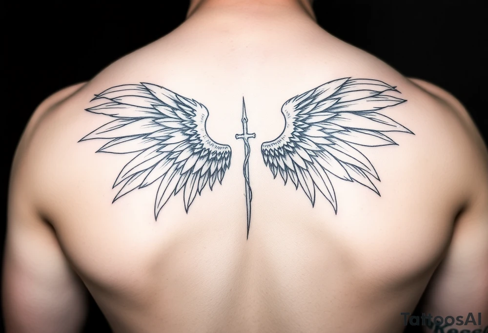 Dark fallen angel tattoo idea
