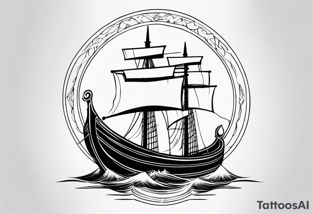 Viking Ship Voyage tattoo idea