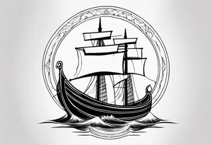 Viking Ship Voyage tattoo idea