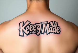 Rounded bubble graffiti style lettering as one  (KeezY MadE) tattoo idea