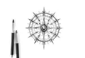 3D sundial tattoo idea