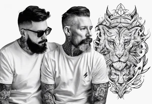 dad and son contour tattoo idea