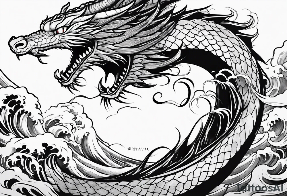 Haku from Spirited Away in dragon form tattoo idea