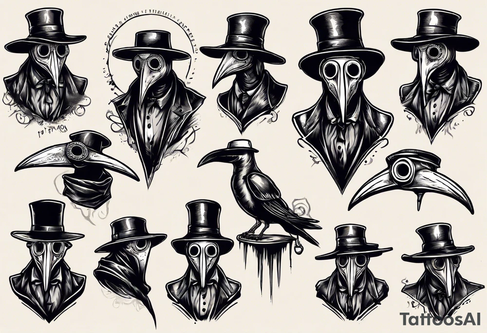 plague doctor vintage tattoo idea