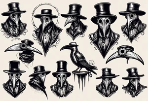plague doctor vintage tattoo idea