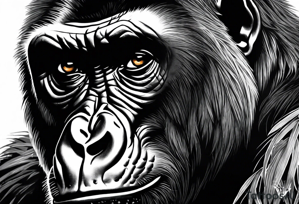 Gorilla jungle tattoo idea