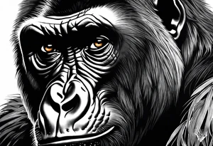 Gorilla jungle tattoo idea