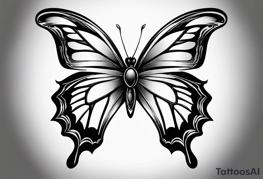 Butterfly with Batman logo tattoo idea