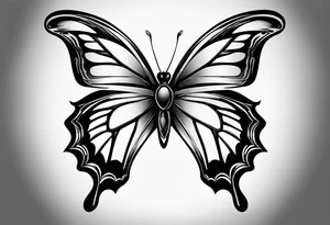 Butterfly with Batman logo tattoo idea