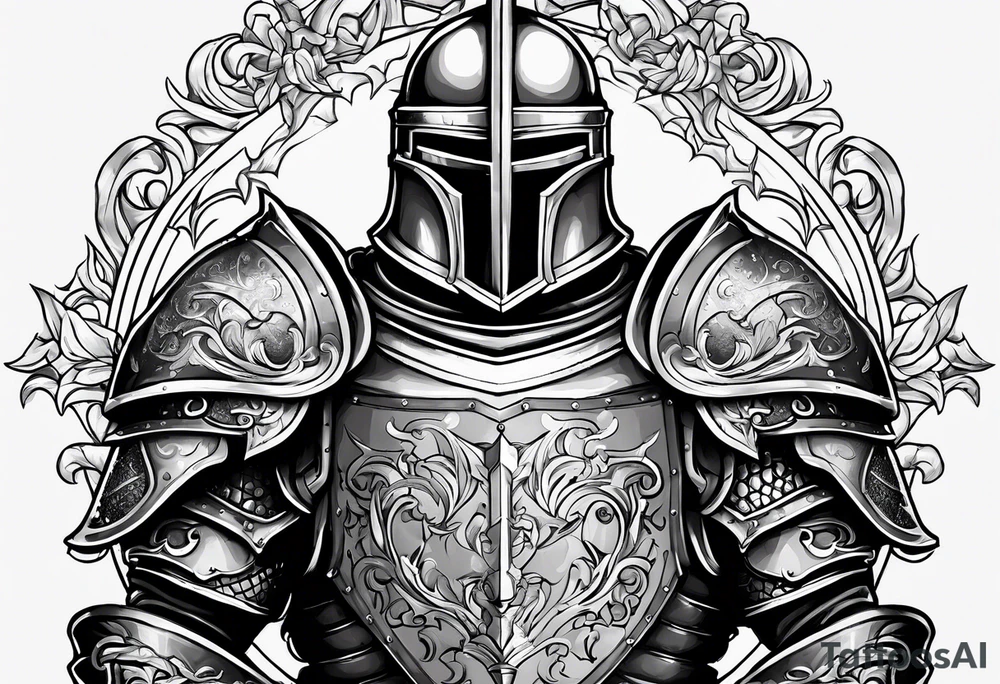 knight in heavy armor tattoo idea