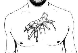 Gangster tattoo with money, bullets, and blood with room for text tattoo idea