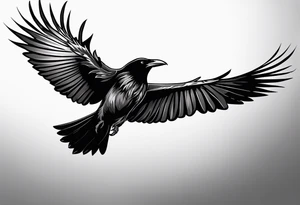 raven flying tattoo idea
