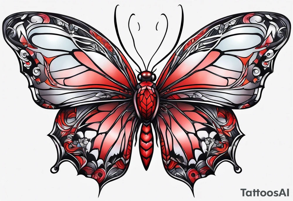 red butterfly spider dreamy tattoo idea