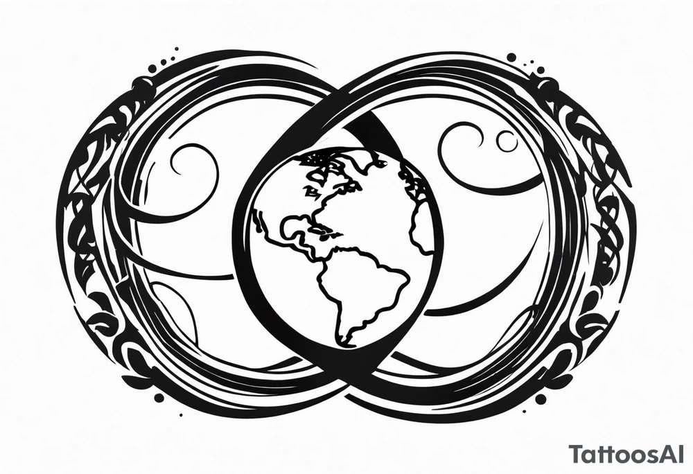 Combine infinity symbol and the earth in to a love couple tattoo tattoo idea