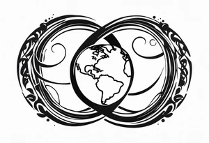 Combine infinity symbol and the earth in to a love couple tattoo tattoo idea