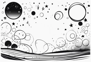 Bubbles with stars tattoo idea